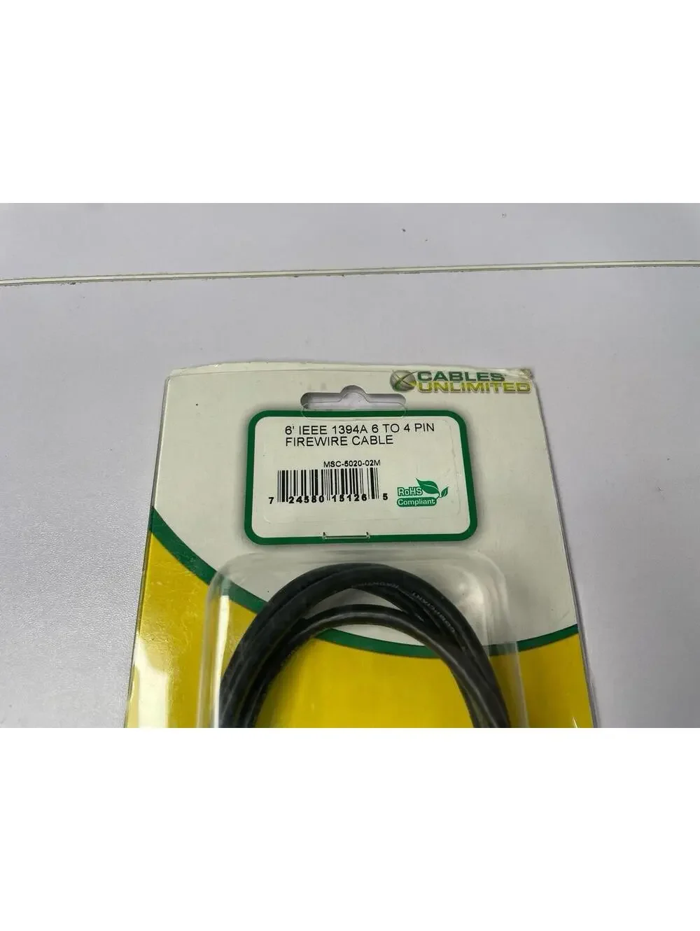 Cables Unlimited 6ft FireWire Cable IEEE 1394a 6-Pin to 4-Pin New Sealed